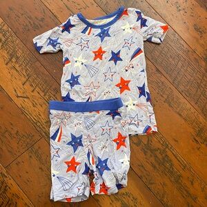 Little sleepy bamboo pajamas stars short and tee shirt